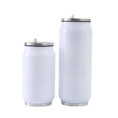Cola de sublimación al vacío de acero inoxidable puede tumbler 12 oz con paja y tapa incluida