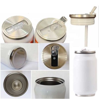 Cola de sublimación al vacío de acero inoxidable puede tumbler 12 oz con paja y tapa incluida