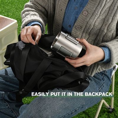 OEM de acero inoxidable de suministro directo Taza de pared doble Taza de campamento con mango plegable