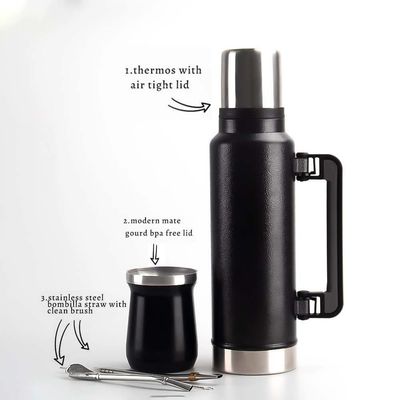 Calderona de agua caliente aislada de acero inoxidable de doble pared para viajes al aire libre y camping
