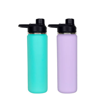 Botella de agua aislada de acero inoxidable de tipo metálico para deportes de gimnasio 550ml 650ml 750ml