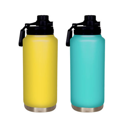 Logotipo personalizado Taza recta Botella de agua de acero inoxidable 32 oz 1000ml Taza de metal aislada