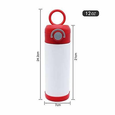 12 oz Sublimación Blanco Bebés Botella de acero inoxidable Doble Pared Vacuo Bebés Botella de agua
