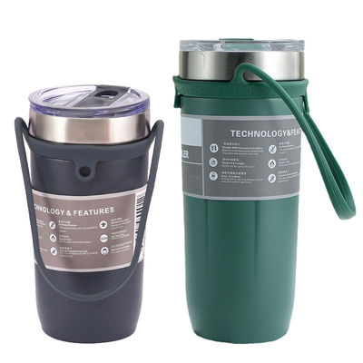Taza de viaje personalizada Tumbler de acero inoxidable con manga de silicona al estilo estadounidense