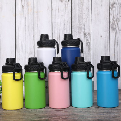 Botellas de agua reutilizables para deportes Flascos de vacío aislados de acero inoxidable con mango