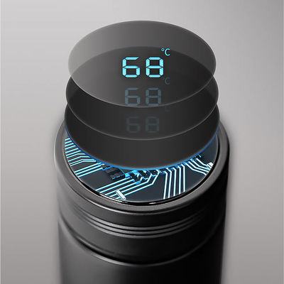 Tomadores aislados de acero inoxidable Taza de café Bebidas inteligentes con temperatura digital
