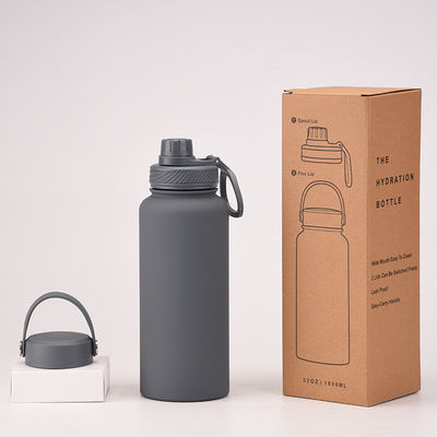 Botellas de vacío 1 litro Taza de café con tapa Bicicleta deportiva Botella de agua para el rendimiento
