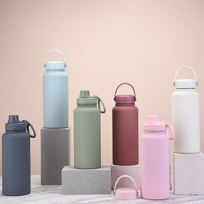 Botellas de vacío 1 litro Taza de café con tapa Bicicleta deportiva Botella de agua para el rendimiento