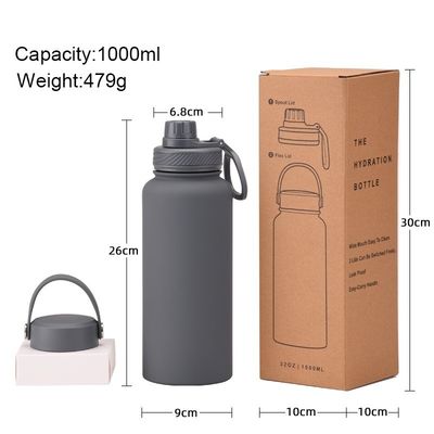 Conjunto de botellas de vacío de agua aislada recubierta en polvo para acampar Logotipo personalizado