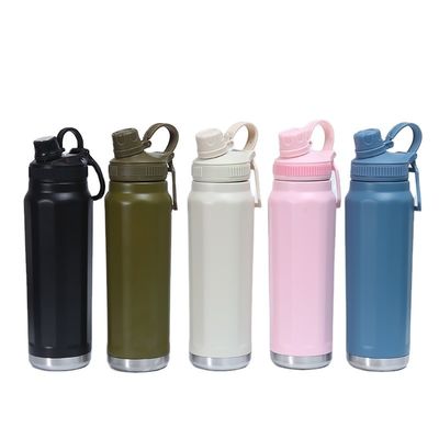 Flasca térmica de vacío de acero inoxidable Oem Botella de agua recubierta de polvo de vacío para deportes
