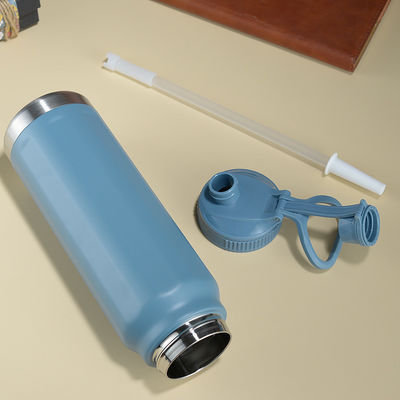 Flasca térmica de vacío de acero inoxidable Oem Botella de agua recubierta de polvo de vacío para deportes