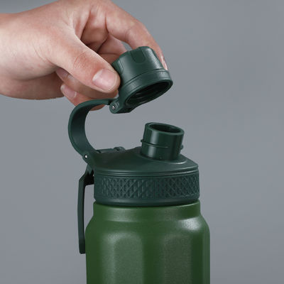 Pavo Azul Vacuo Deportivo Flasca térmica de acero inoxidable Botella de agua deportiva con empuñadura
