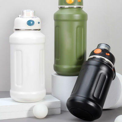 620 ml / 950 ml de capacidad Matte Man Bike Botella de agua aislada con tapa curva de acero inoxidable