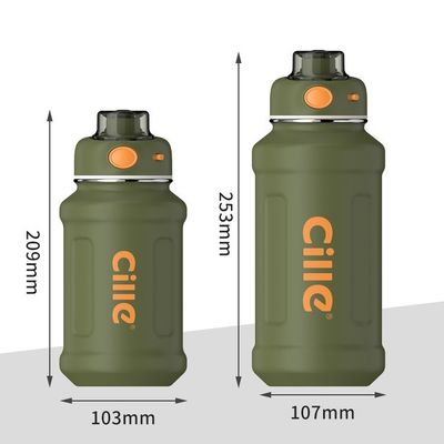 620 ml / 950 ml de capacidad Matte Man Bike Botella de agua aislada con tapa curva de acero inoxidable