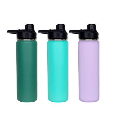 Botella de agua de gimnasio de 650 ml Tumbler de acero inoxidable para deportes al aire libre portátil