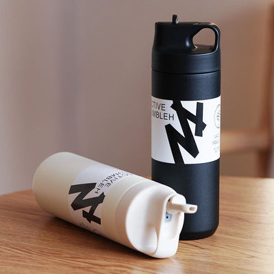 Acampada al aire libre Taza recta de doble pared de acero inoxidable de agua al vacío con paja
