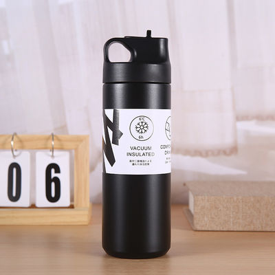 Botellas de agua potable de acero inoxidable con botella de mango