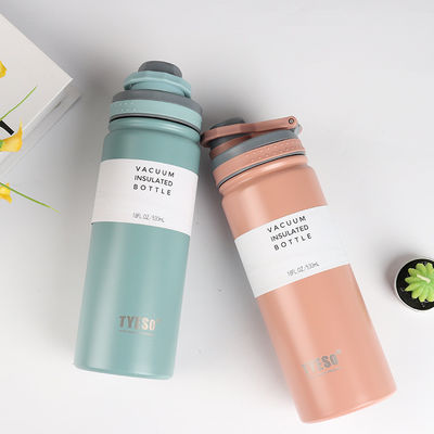 Botella de agua deportiva aislada de vacío de doble pared personalizada para viajes y campamentos