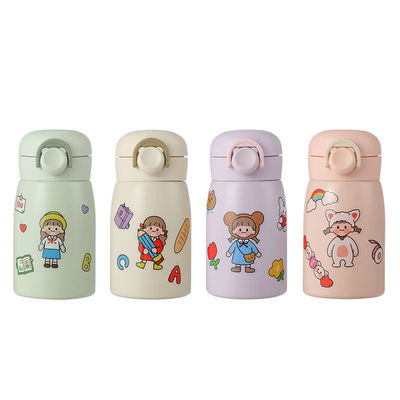 Diseño de dibujos animados 350 ml de acero inoxidable Doble Niños Amor Termos Bebé Mantener Bebida Caliente Frío