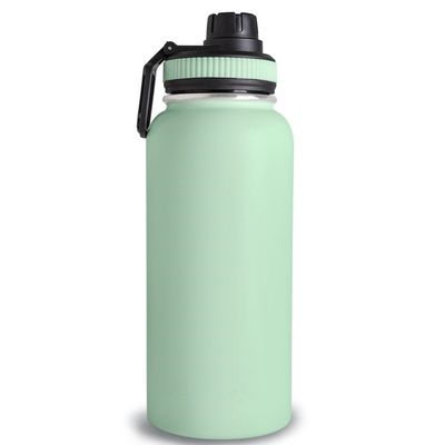 Botella de acero inoxidable con doble pared de 32 oz botella deportiva con tapa de mango botella de agua de vacío
