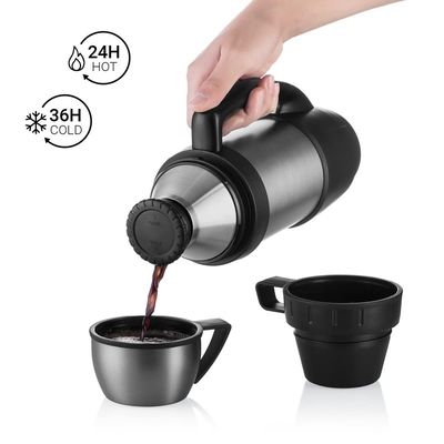Botella de agua de acero inoxidable de 1000 ml aislada al vacío ideal para aventuras al aire libre