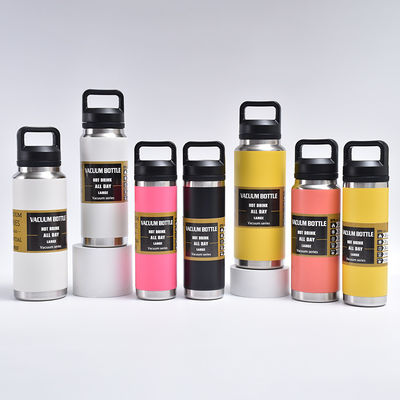 36 oz Logotipo personalizado de doble pared de acero inoxidable Yeti Termoses Botella de agua con tapa Chug