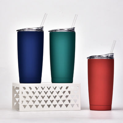 Estilo de diseño clásico Vacuo Tumbler Botella de agua de acero inoxidable con paja de plástico