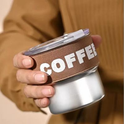 Diseño creativo 304 Taza de café de acero inoxidable 400ml Personalizado para regalo de oficina de mujeres