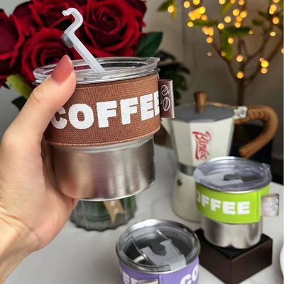 Diseño creativo 304 Taza de café de acero inoxidable 400ml Personalizado para regalo de oficina de mujeres