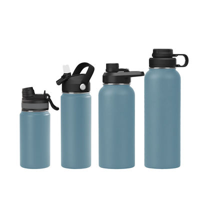 Botella de agua de acero inoxidable 304 de 18 oz con doble pared, vacío aislado, botella con tapa más nueva.