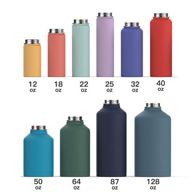 Botella de agua de acero inoxidable 304 de 18 oz con doble pared, vacío aislado, botella con tapa más nueva.