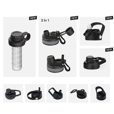 Flasco aislado con tapa 18/8 de acero inoxidable Sport Directo Botella de bebida negra 550ml