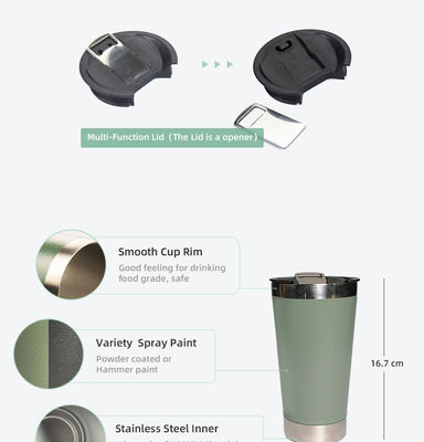 600ml de acero inoxidable para viajar con una taza para bebidas