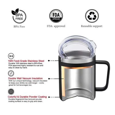 14 oz de doble aislamiento de acero inoxidable Taza de viaje personalizada para todo el día bebidas calientes o frías