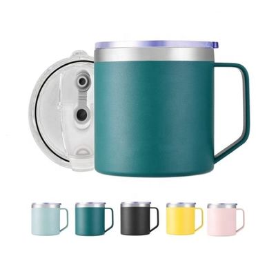 Tumbler de café aislado al vacío de acero inoxidable con logotipo personalizado y diseño aislado