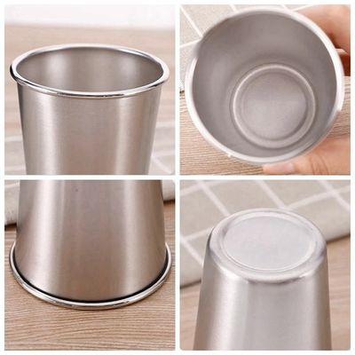 170ML 330ML 500ML Taza de cerveza de acero inoxidable Taza portátil de agua de campamento con estuche de cuero