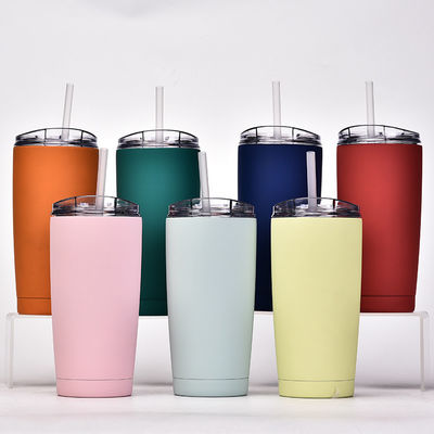 2023 Botellas de agua aisladas de doble pared y tumblers con vacío recubierto de polvo con logotipo