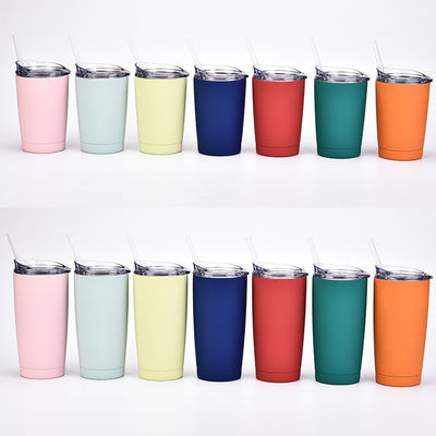 2023 Botellas de agua aisladas de doble pared y tumblers con vacío recubierto de polvo con logotipo