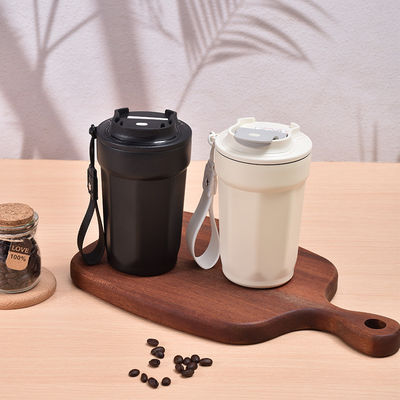 Taza de café personalizada de acero inoxidable amarillo con tapa y aislamiento al vacío