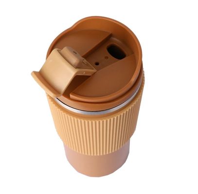 OFFICE CUP 450ml de acero inoxidable de doble pared Taza de café de viaje con estuche de silicona