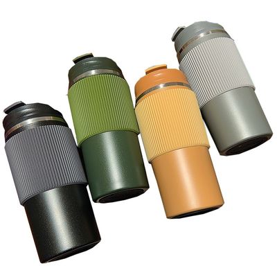 450ML Capacidad de doble capa de acero inoxidable de viaje taza de café tumbler taza para reutilizar