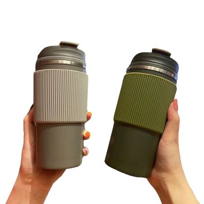 450ML Capacidad de doble capa de acero inoxidable de viaje taza de café tumbler taza para reutilizar