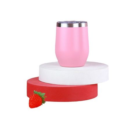 Tumbler de vino de huevo de acero inoxidable con revestimiento en polvo de color y aislamiento de doble pared