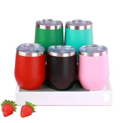 Ventaja ecológica Popular linda taza de vacío de 12 onzas en forma de huevo con doble pared con tapa