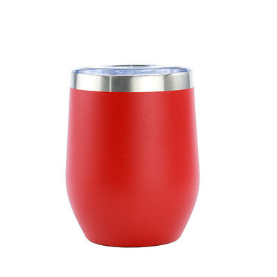 Ventaja ecológica Popular linda taza de vacío de 12 onzas en forma de huevo con doble pared con tapa