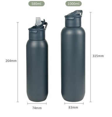 Seguridad 32 oz / 1000 ml de doble pared de vacío aislado botella de agua de acero inoxidable con tapa de paja