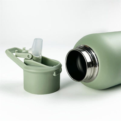 Seguridad 32 oz / 1000 ml de doble pared de vacío aislado botella de agua de acero inoxidable con tapa de paja