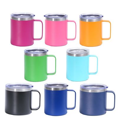 12 oz / 14 oz de acero inoxidable taza de taza de doble capa de vacío de polvo recubierto taza de color personalizado