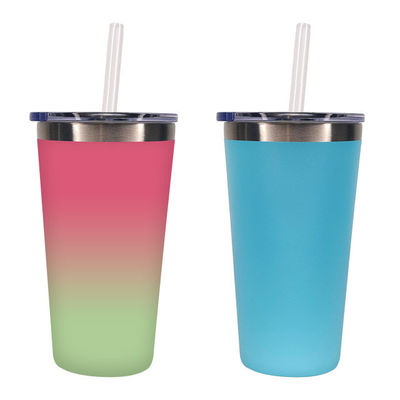 Bottle de bebidas para automóviles de acero inoxidable de 550 ml con paja