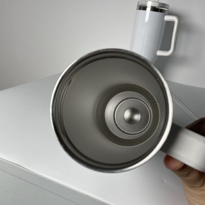 Taza de viaje aislada de acero inoxidable con mango de logotipo personalizado más cálida, colorida y segura